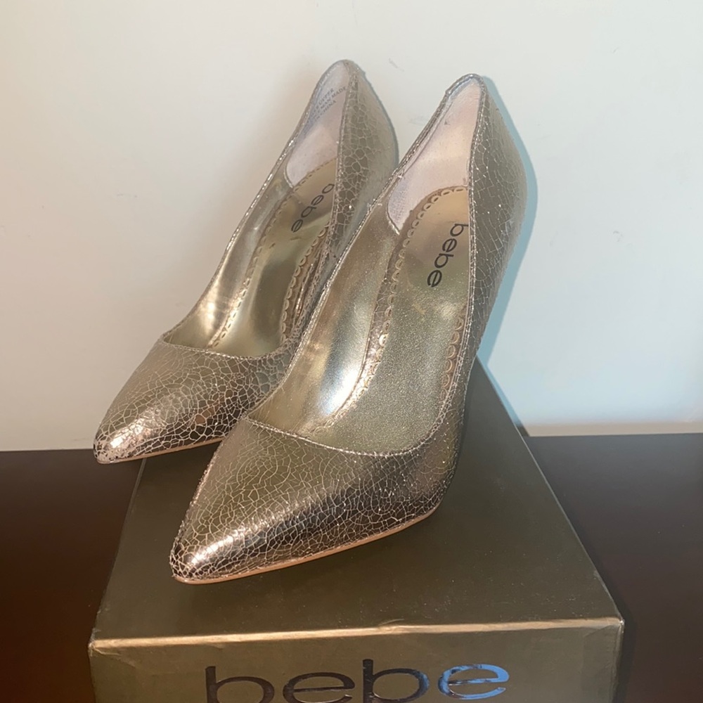 Gold Bebe stilettos